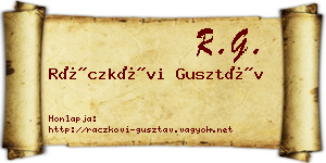 Ráczkövi Gusztáv névjegykártya